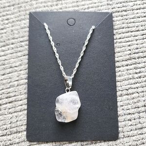 Stone pendant and silver chain